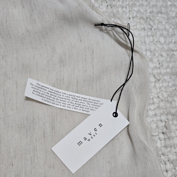 Maven West Halter Mini Dress Pockets Crochet Lace Trim Oatmeal Cream Small NWT - Picture 12 of 14